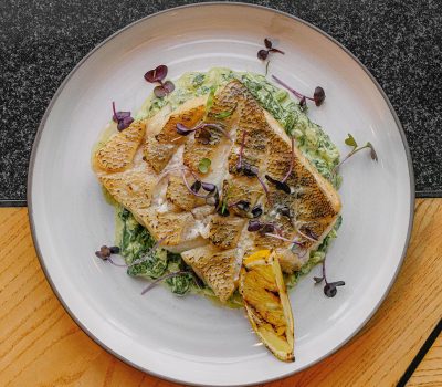 Судак-гриль со шпинатом