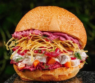 Бургер сельдь под шубой