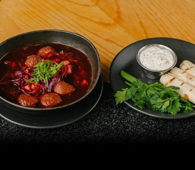 Борщ с красной фасолью и фрикадельками